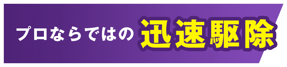 プロならではの迅速駆除